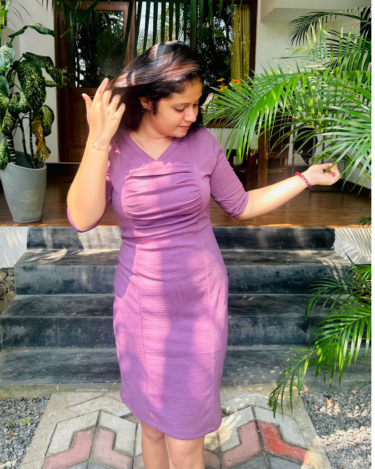 Figure Hugging Hand Gathering Dress