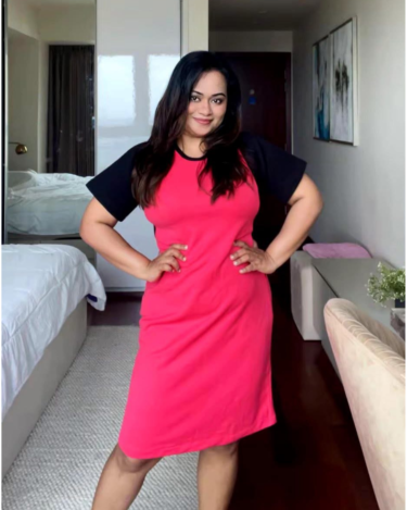 Hot Pink Two Tone Dress