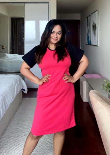 Hot Pink Two Tone Dress