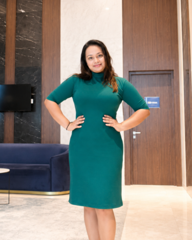 Green Rib High Neck Dress