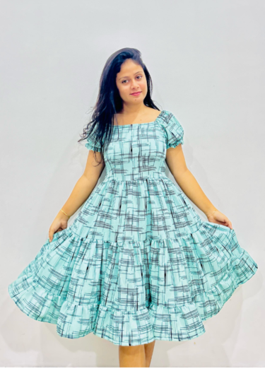 Green Breeze Tiered Princess Dress