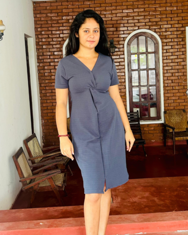 Alternative view of Ash Blue Twist Front Dress