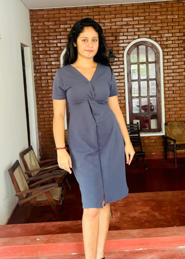 Alternative view of Ash Blue Twist Front Dress