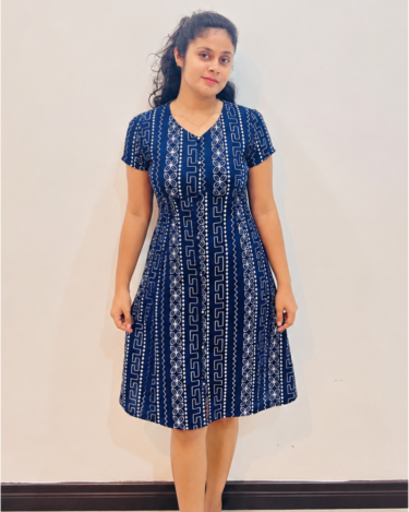 Alternative view of Blue Printed Full Button Dress