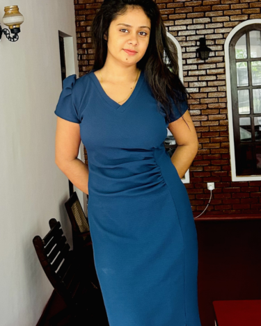 Alternative view of Navy Elegance Gathered Dress
