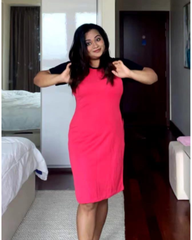 Alternative view of Hot Pink Two Tone Dress