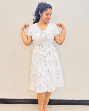 Alternative view of White Daisy Smoked Button Dress