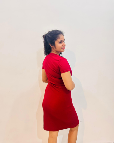 Alternative view of Cherry Red Rib Button Dress