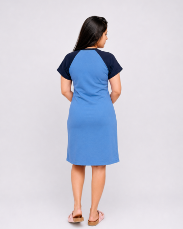 Alternative view of Blue Two Tone Dress