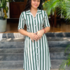 Printed Popped Corn Button Shirt Dress - Image 3
