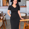 Black Statement Wide Collar Dress - Image 2