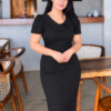 Black Statement Wide Collar Dress
